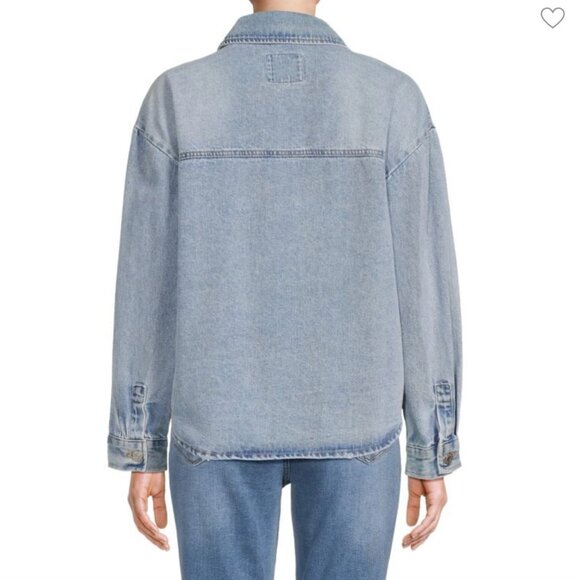 Kensie Shirt Denim Jacket with Hidden Side Pockets Acid Wash Women's XL - Picture 8 of 9